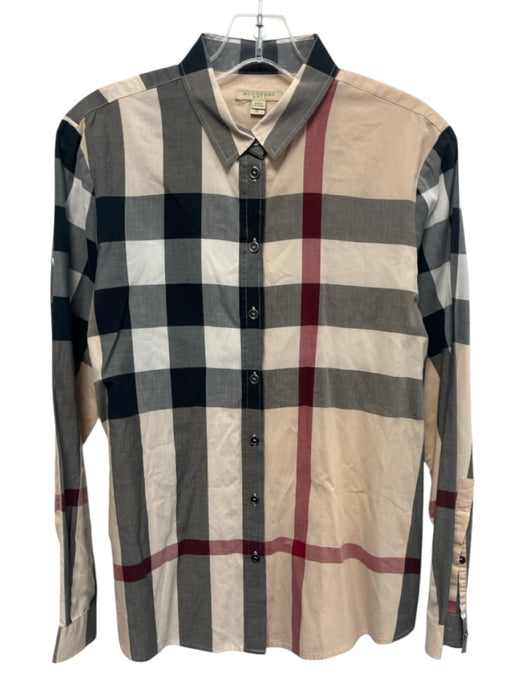 Burberry Brit Size M Beige, Black, Red Cotton Long Sleeve Novacheck Plaid Top Beige, Black, Red / M