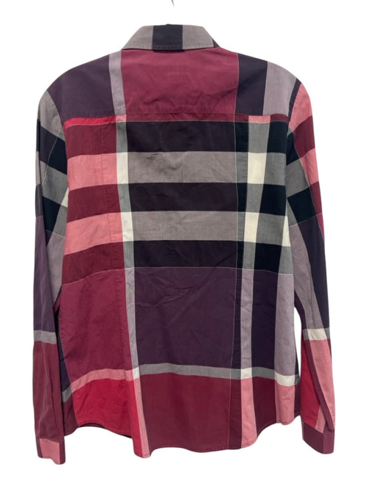 Burberry Brit Size S Purple, Red, Black Cotton Long Sleeve Plaid Button Top Purple, Red, Black / S