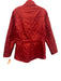 Barbour Size 10 Red Quilted Stand Collar Zip & Snap Flap Pockets Jacket Red / 10