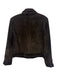 Harold's Size 8 Dark Brown Suede leather Hook & Eye Collar Flap Pockets Jacket Dark Brown / 8