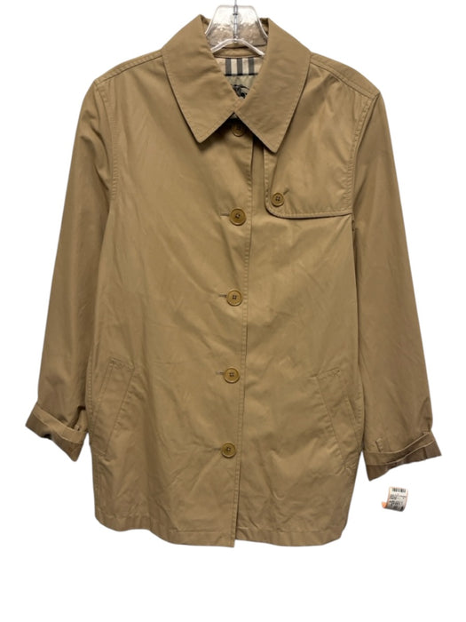 Burberry Size 8 Beige Cotton & Polyamide Buttons Collar Pockets Coat Beige / 8