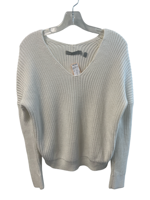 Vince Size XS Cream Cotton V Neck Knit Long Sleeve Sweater Cream / XS