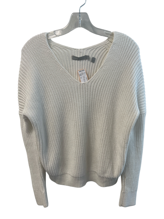 Vince Size XS Cream Cotton V Neck Knit Long Sleeve Sweater Cream / XS