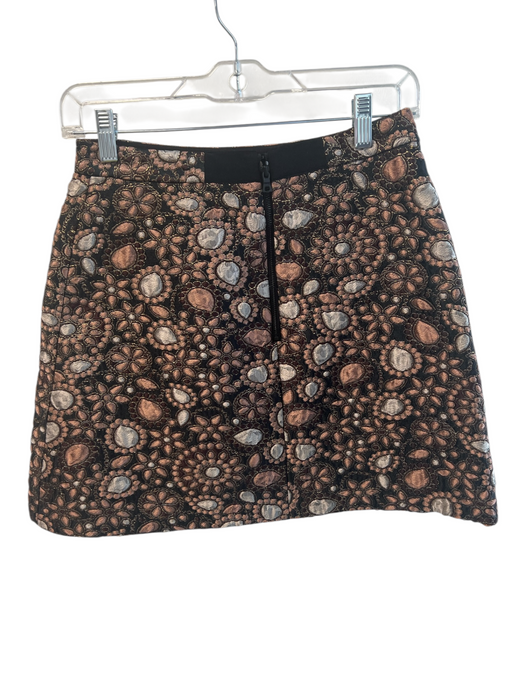 Alice & Olivia Size Est XS/S Black Multi Polyester Abstract Back Zip Skirt Black Multi / Est XS/S