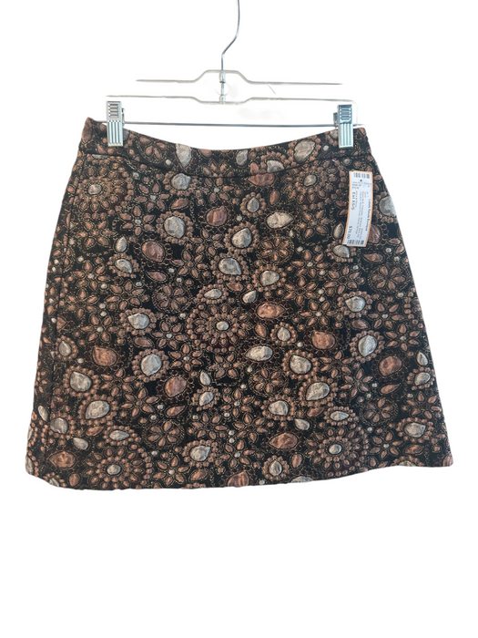 Alice & Olivia Size Est XS/S Black Multi Polyester Abstract Back Zip Skirt Black Multi / Est XS/S