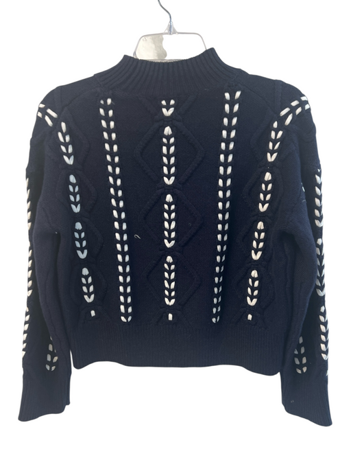 Rails Size XS Navy Cotton Cable Knit Long Sleeve Cropped Sweater Navy / XS