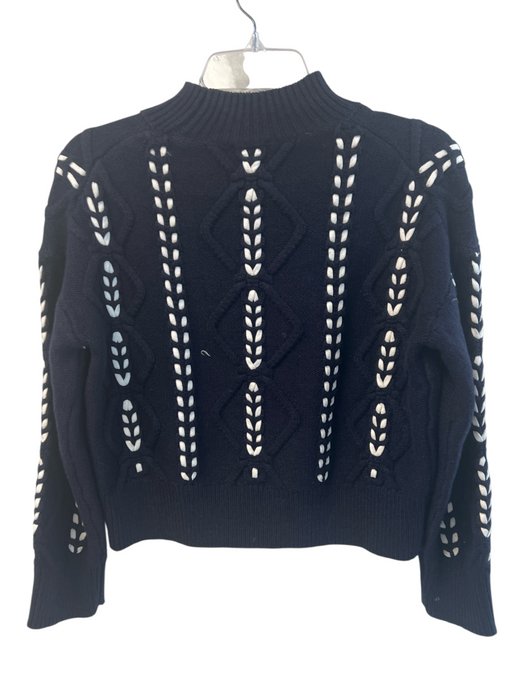 Rails Size XS Navy Cotton Cable Knit Long Sleeve Cropped Sweater Navy / XS