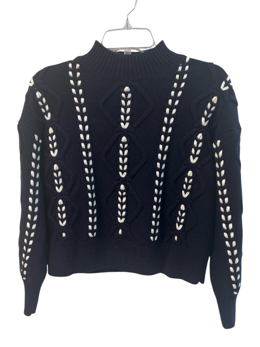Rails Size XS Navy Cotton Cable Knit Long Sleeve Cropped Sweater Navy / XS