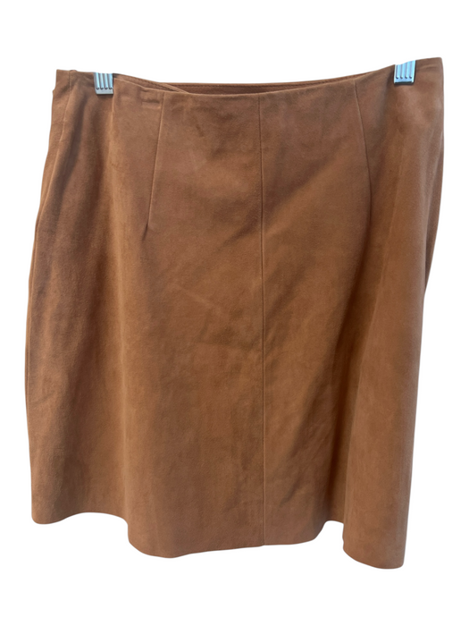 Ted Baker Size 2 Camel Suede Wrap Skirt Above Knee Button clasp Skirt Camel / 2