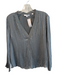 Vince Size XS Gray Polyester Long Sleeve V Neck Pleated Top Gray / XS