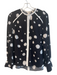 Ted Baker Size 2 Black Viscose Round Neck dots Long Sleeve Top Black / 2