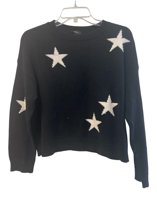 Rails Size S Black Cotton & Cashmere Round Neck Stars Long Sleeve Knit Sweater Black / S
