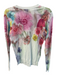 Ted Baker Size 2 Multi Cotton floral print Long Sleeve Round Neck Top Multi / 2