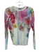 Ted Baker Size 2 Multi Cotton floral print Long Sleeve Round Neck Top Multi / 2