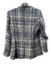Veronica Beard Size 4 Blue Cotton Blend Tweed Blazer Silver Buttons Jacket Blue / 4