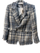 Veronica Beard Size 4 Blue Cotton Blend Tweed Blazer Silver Buttons Jacket Blue / 4