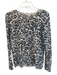 Joie Size S White Cashmere Lepoard Print Round Neck Long Sleeve Top White / S