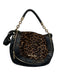 Michael Kors Black & Tan Leather Pony Hair Animal Print Chain Bag Black & Tan / M