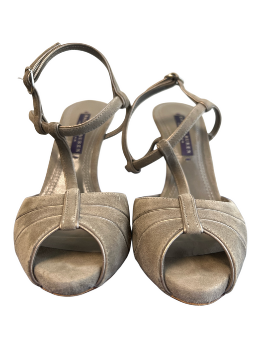 Ralph Lauren Collection Shoe Size 6 Green Suede open toe Ankle Strap Heel Shoes Green / 6