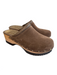 M. Gemi Shoe Size 38.5 Brown Suede Round Toe Silver Hardware Mule Platform Shoes Brown / 38.5