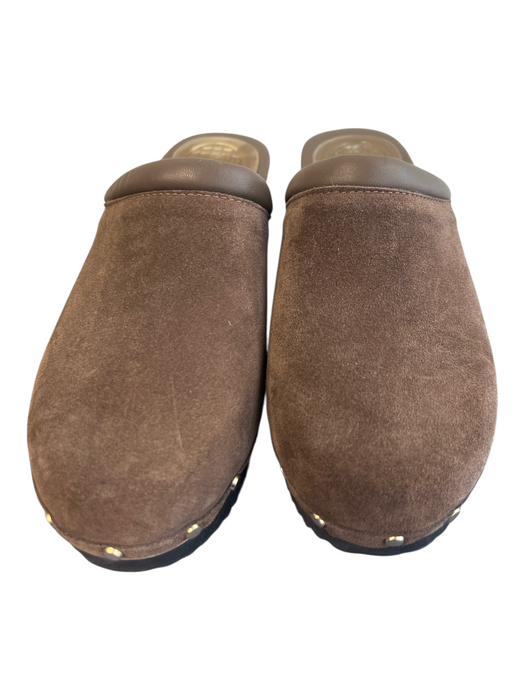 M. Gemi Shoe Size 38.5 Brown Suede Round Toe Silver Hardware Mule Platform Shoes Brown / 38.5