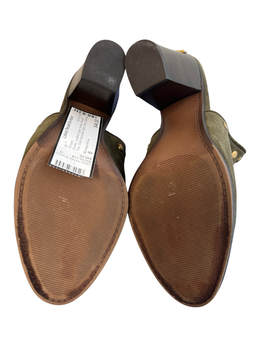 Michael Kors Shoe Size 6 Green Leather Upper Suede Almond Toe Mule Shoes Green / 6