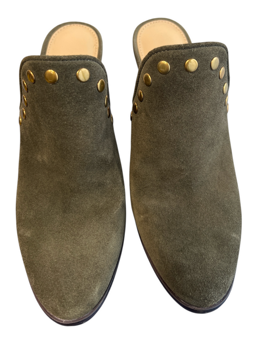 Michael Kors Shoe Size 6 Green Leather Upper Suede Almond Toe Mule Shoes Green / 6