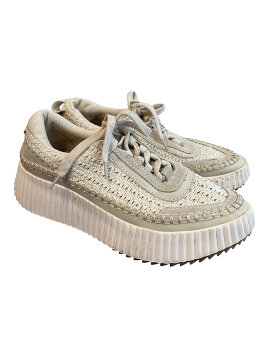 Dolce Vita Shoe Size 8 White Manmade Material Round Toe Woven Detail Sneakers White / 8