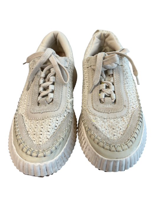 Dolce Vita Shoe Size 8 White Manmade Material Round Toe Woven Detail Sneakers White / 8