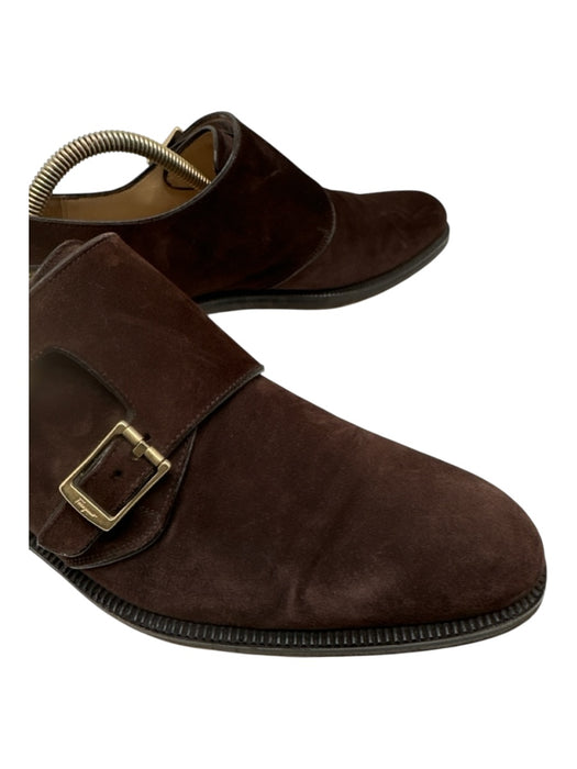 Ferragamo Shoe Size 10 AS IS Brown Suede Solid Buckle Detail Men's Shoes Brown / 10