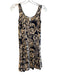 Diane Von Furstenberg Size 2 Tan & black Silk Sleeveless Abstract Floral Dress Tan & black / 2