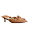 Manolo Blahnik Shoe Size 36.5 Tan Leather Pointed Toe Bow Tie Mule Shoes Tan / 36.5