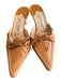 Manolo Blahnik Shoe Size 36.5 Tan Leather Pointed Toe Bow Tie Mule Shoes Tan / 36.5