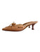 Manolo Blahnik Shoe Size 36.5 Tan Leather Pointed Toe Bow Tie Mule Shoes Tan / 36.5