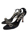 Manolo Blahnik Shoe Size 36.5 Black Rhinestone open toe Chain Detail Shoes Black / 36.5