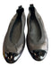 Chanel Shoe Size 36 Black Leather Patent Leather Toe Cap Flat Ballerina Shoes Black / 36