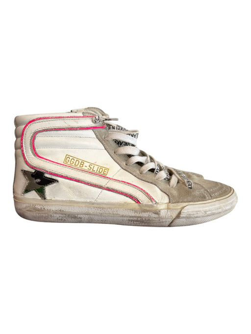 Golden Goose Shoe Size 36 White, Pink & Gray Leather & Suede High Top Shoes White, Pink & Gray / 36