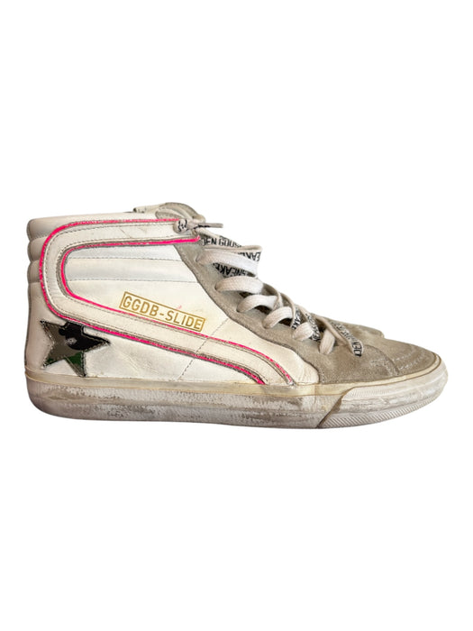 Golden Goose Shoe Size 36 White, Pink & Gray Leather & Suede High Top Shoes White, Pink & Gray / 36