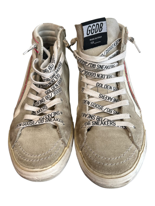 Golden Goose Shoe Size 36 White, Pink & Gray Leather & Suede High Top Shoes White, Pink & Gray / 36