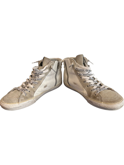 Golden Goose Shoe Size 36 White, Pink & Gray Leather & Suede High Top Shoes White, Pink & Gray / 36