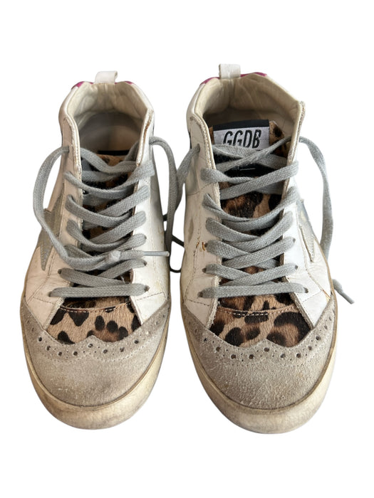 Golden Goose Shoe Size 36 White, Brown & tan Leather & Suede Calf Hair Shoes White, Brown & tan / 36