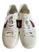 Gucci Shoe Size 36 White Leather Low Top lace up Bee Embroidery Shoes White / 36