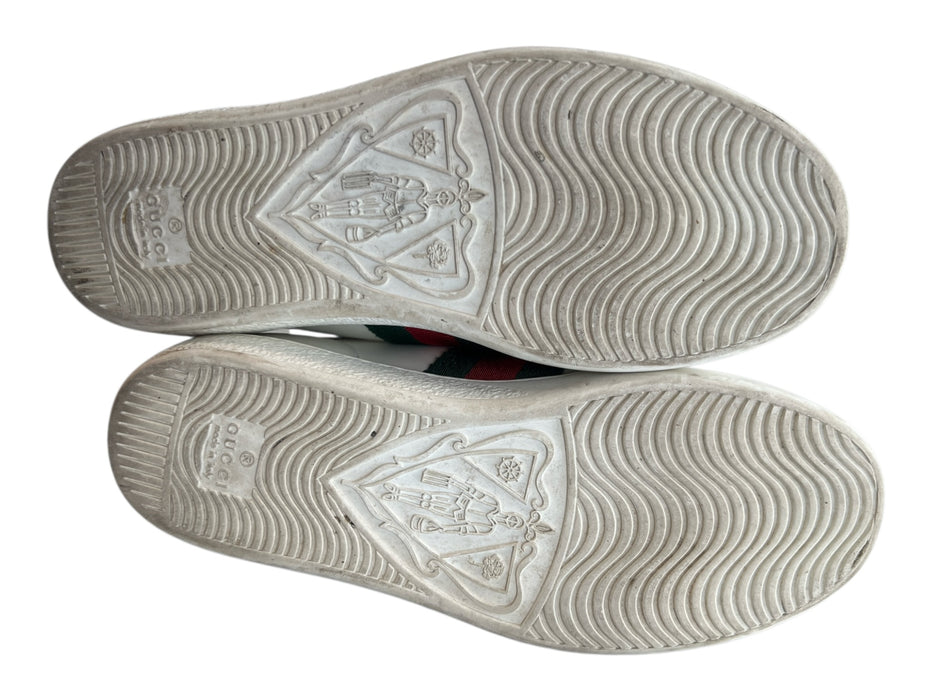 Gucci Shoe Size 36 White Leather Low Top lace up Bee Embroidery Shoes White / 36