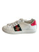 Gucci Shoe Size 36 White Leather Low Top lace up Bee Embroidery Shoes White / 36