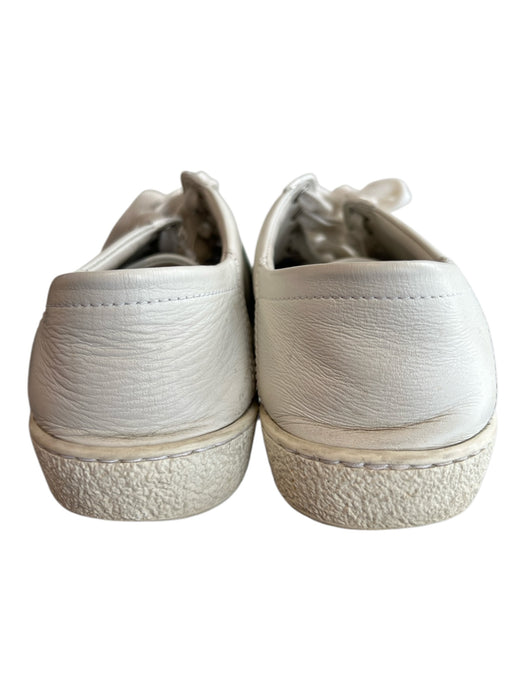 Gucci Shoe Size 36 White Leather Low Top lace up Bee Embroidery Sneaker Shoes White / 36