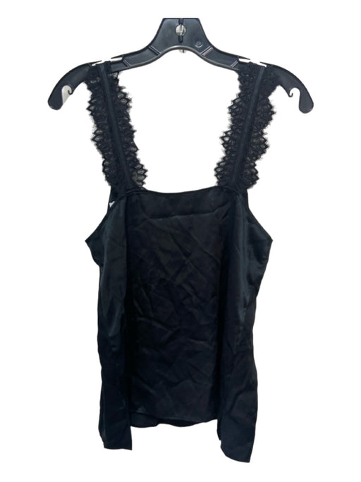 Cami Size S Black Silk Lace Shoulder Loose Fit Tank Top Black / S