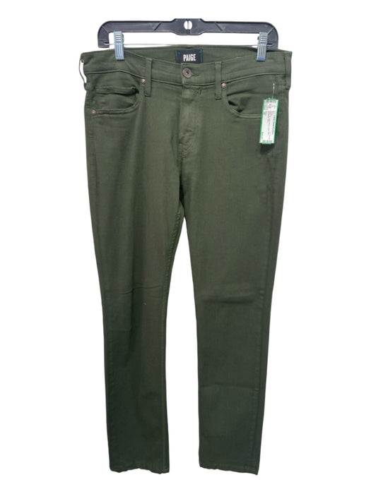 Paige Size 30 Olive Cotton Blend Solid Jean Men's Pants 30