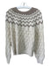 Splendid Size S Taupe & Cream Viscose & wool Fair Isle Cable Knit Sweater Taupe & Cream / S