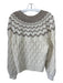 Splendid Size S Taupe & Cream Viscose & wool Fair Isle Cable Knit Sweater Taupe & Cream / S