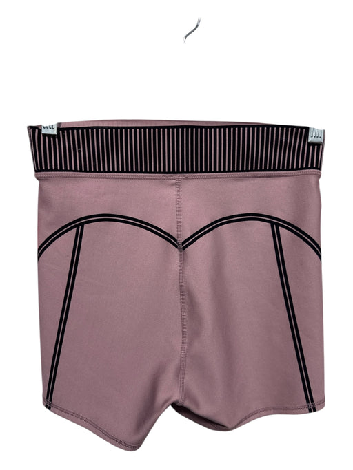 Alo Size S Mauve Pink & Black Elastic Stripe Detail Biker Shorts Shorts Mauve Pink & Black / S